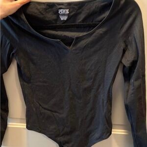 PINK Victoria's Secret Women's Black Long Sleeve Top